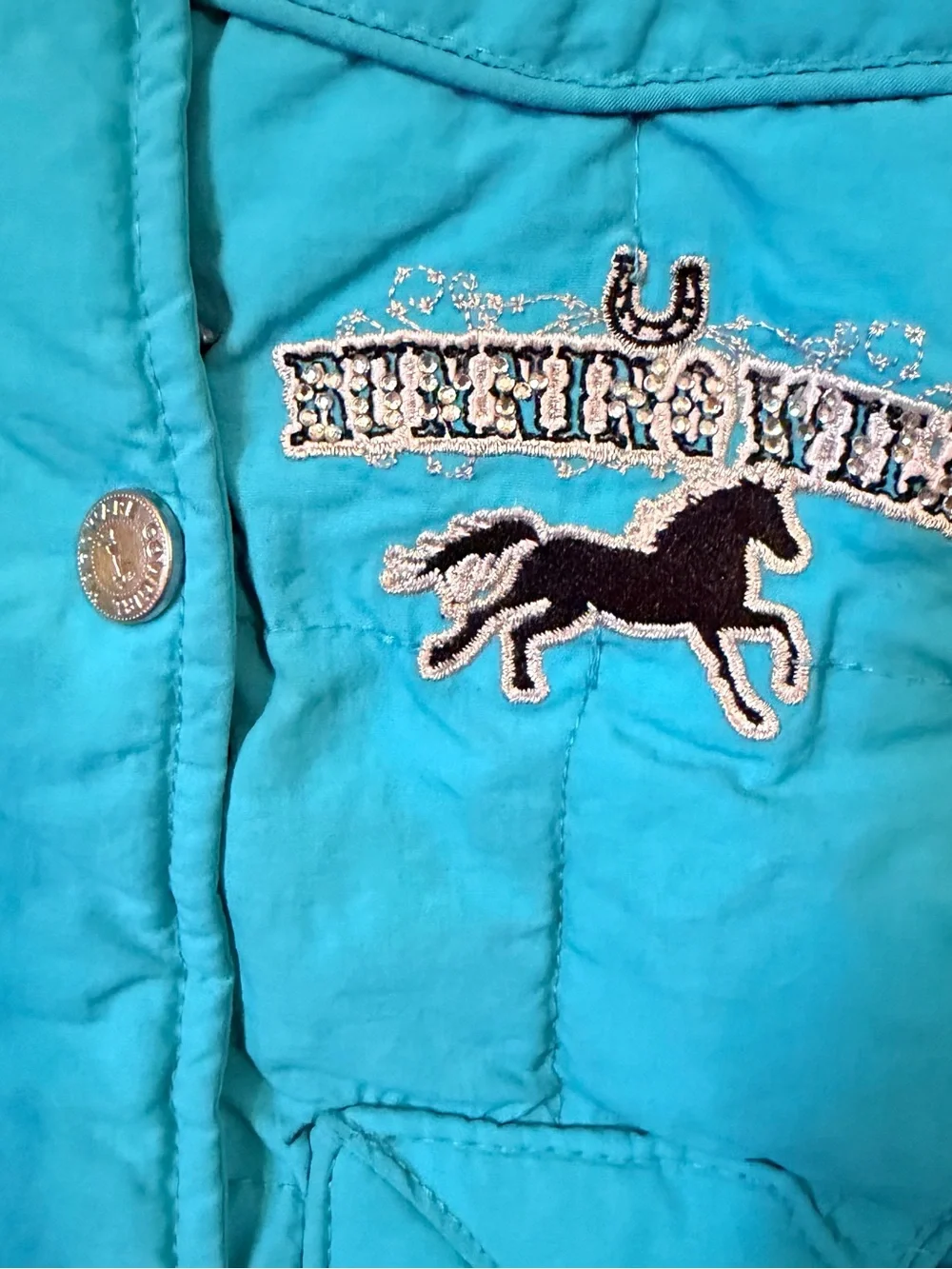 🌹Cowgirl Hardware Kids Teal Puffer Vest
